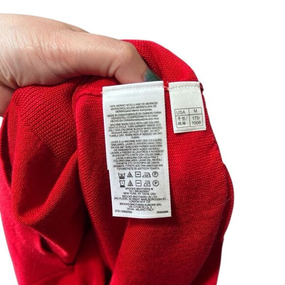 Brooks Brothers Red Italian Yarn Merino Wool Crew Neck Sweater - Medium - Picture 5 of 6